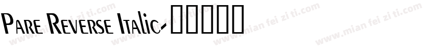 Pare Reverse Italic字体转换